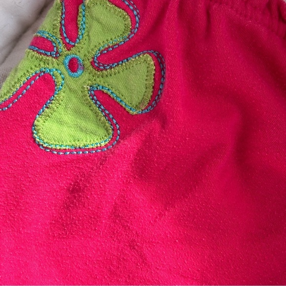 ⭒ 18-24M Little Tikes Pink Embroidered Flower Romper Ruffles Patches Buttons ⭒ - Picture 4 of 14